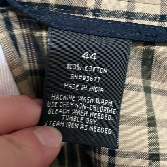 St John’s Bay size 44 Plaid Shorts in Brown and Black 100% Cotton with Pockets - Picture 9 of 10